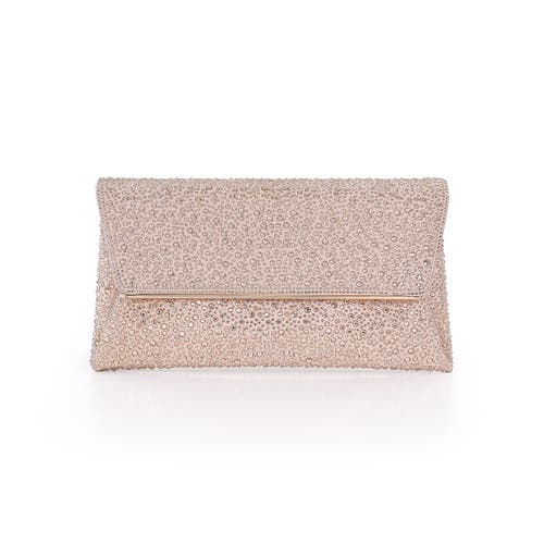 Jewel Badgley Mischka Juliet Mixed Crystal Envelope Clutch in Champagne at Nordstrom, Size Medium