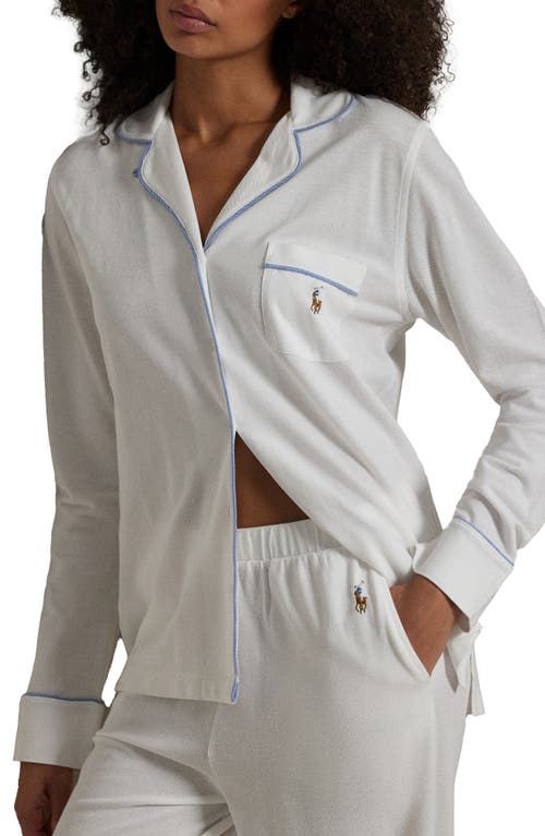 Polo Ralph Lauren Striped Seersucker Long-sleeve Pj Set In White Cloud In White Cloud