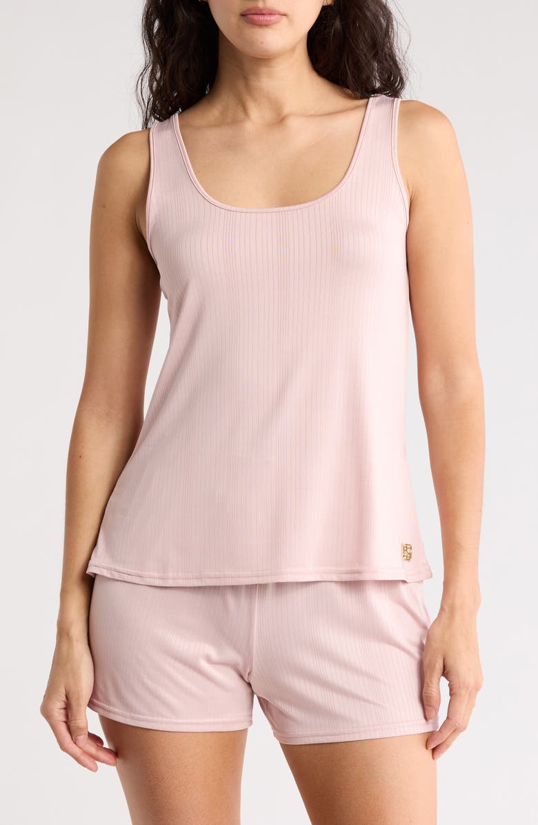 BCBG Drop Needle Peached Rib Short Pajamas, Main, color,