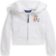 Polo Ralph Lauren Kids' Polo Bear Zip Front Cotton Blend Hoodie