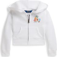 Polo Ralph Lauren Kids' Polo Bear Zip Front Cotton Blend Hoodie