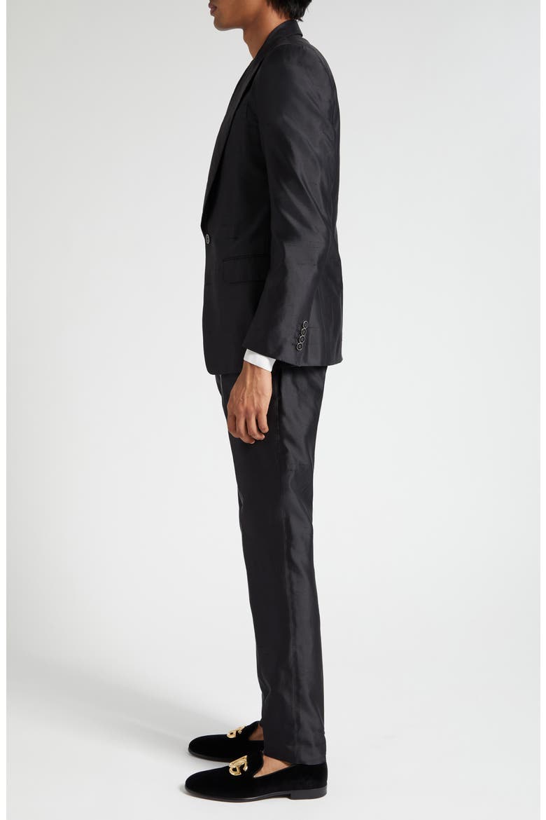 Sicilia Fit Silk Shantung Two-Piece Suit, Alternate, color, BLACK