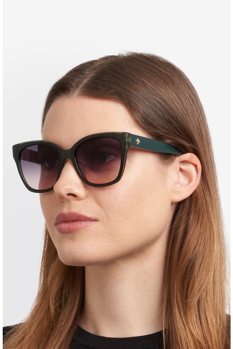daesha 55mm square sunglasses, Alternate, color, GREEN/ GREEN PINK