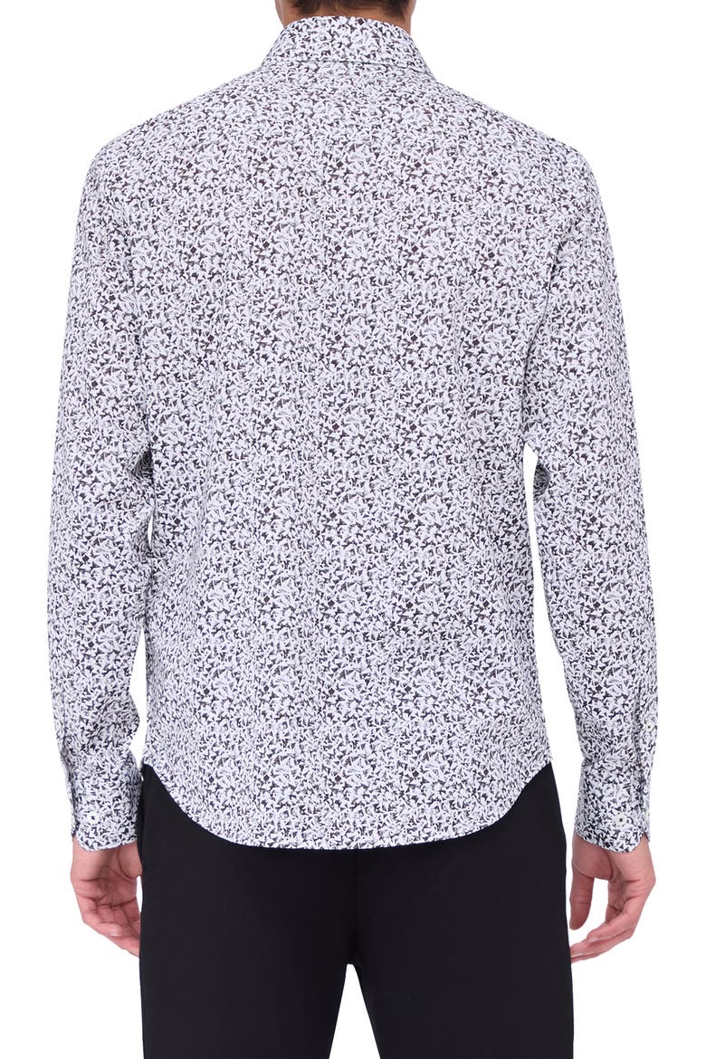 James OoohCotton® Mosaic Print Button-Up Shirt, Alternate, color, BLACK