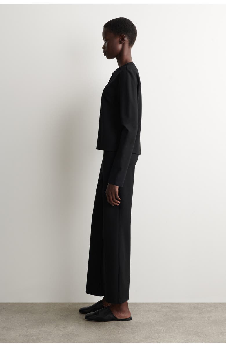 COS Minimal Jersey Cardigan, Alternate, color, Black