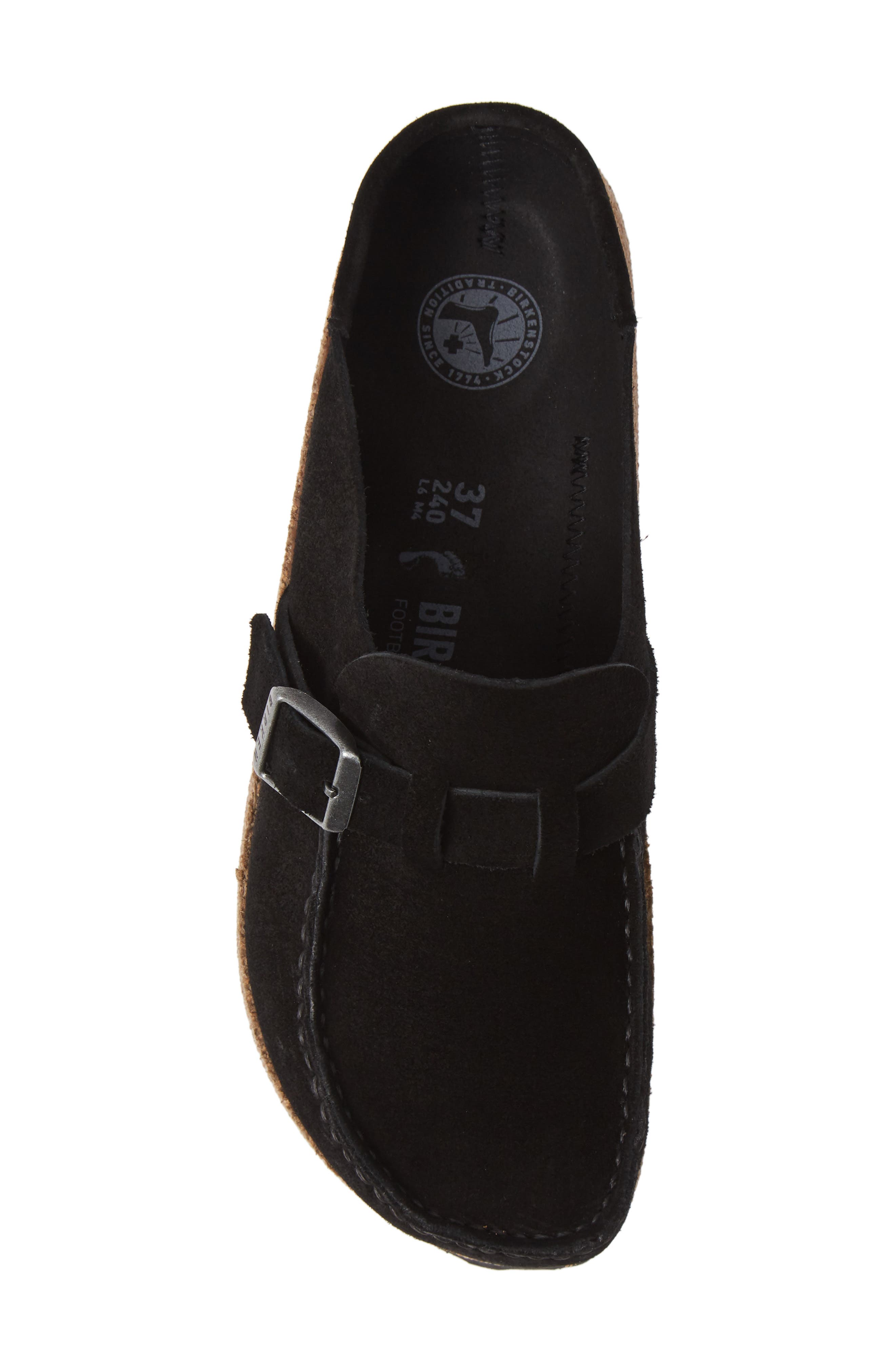 Birkenstock Buckley Clog, Alternate, color, Black Suede