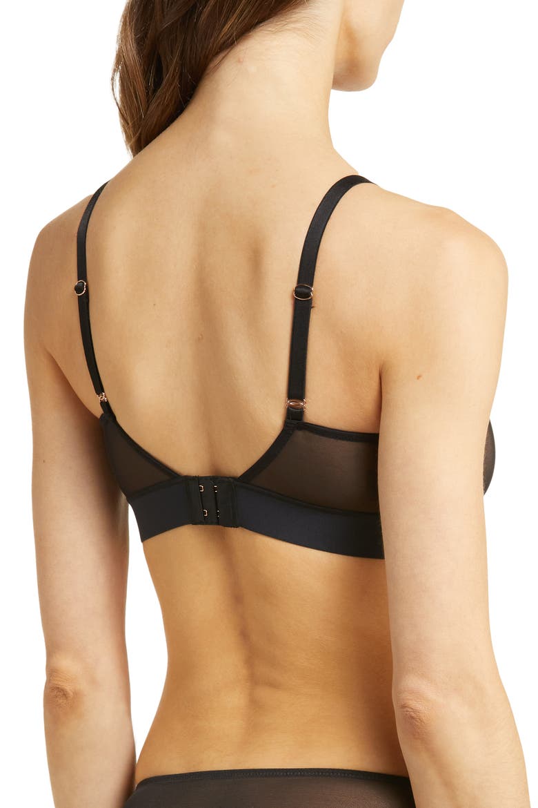 Passion Plunge Mesh Bralette, Alternate, color, BLACK