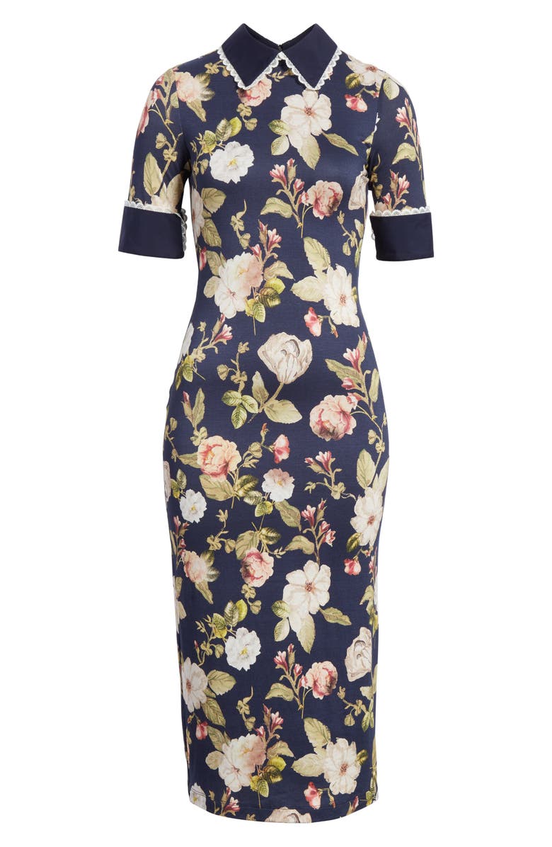 Alice + Olivia Delora Fittted Floral Dress, Alternate, color,