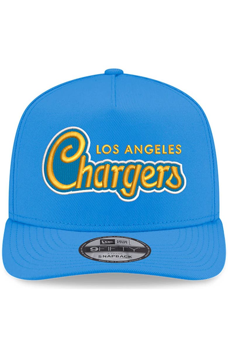 New Era Men's New Era Powder Blue Los Angeles Chargers Charger Power A-Frame 9FIFTY Snapback Hat, Alternate, color, Powder Blue