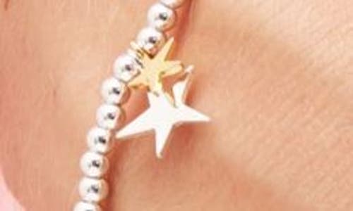 Estella Bartlett Sienna Double Star Beaded Stretch Bracelet In White