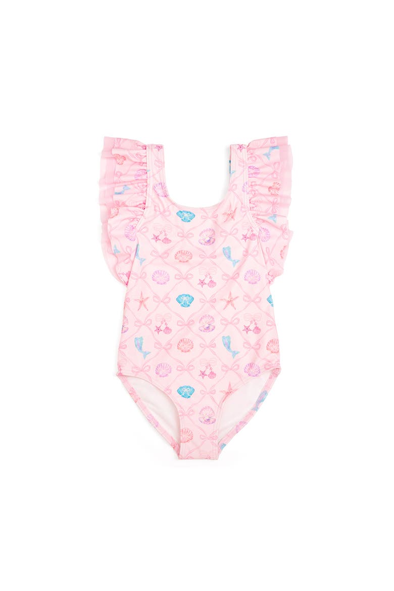 Mermaid Trellis Bathing Suit, Main, color, Pink