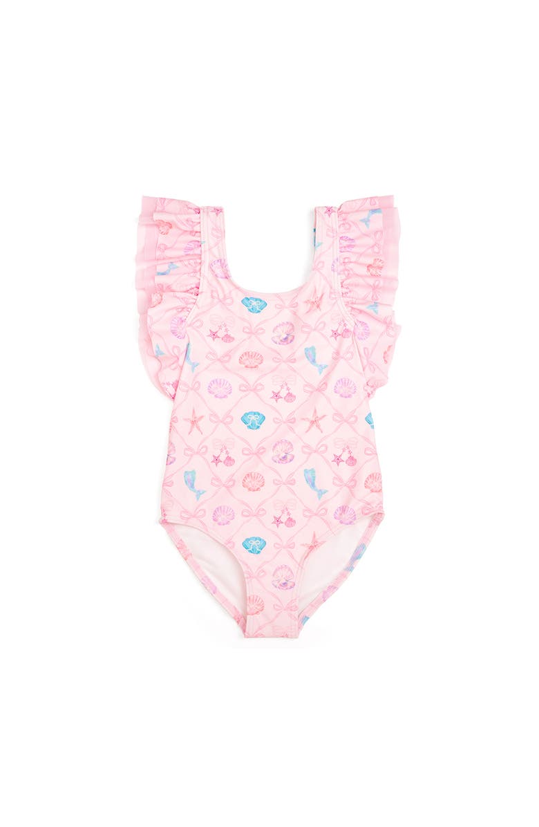 Sweet Wink Mermaid Trellis Bathing Suit, Main, color, Pink