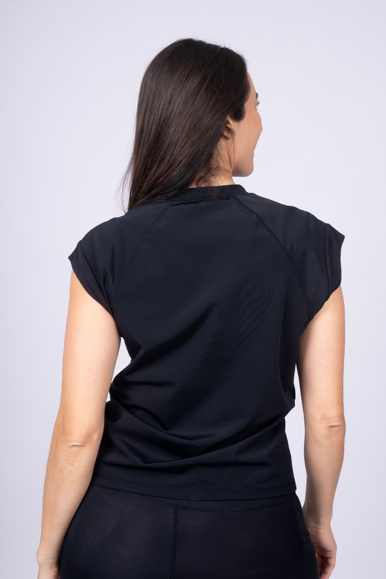 Swim & Sport Short Sleeve Top, Alternate, color, Ink