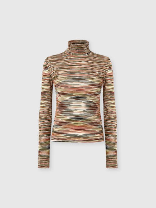 Missoni High-neck Sweater In Flame Smooth Knit In Multi