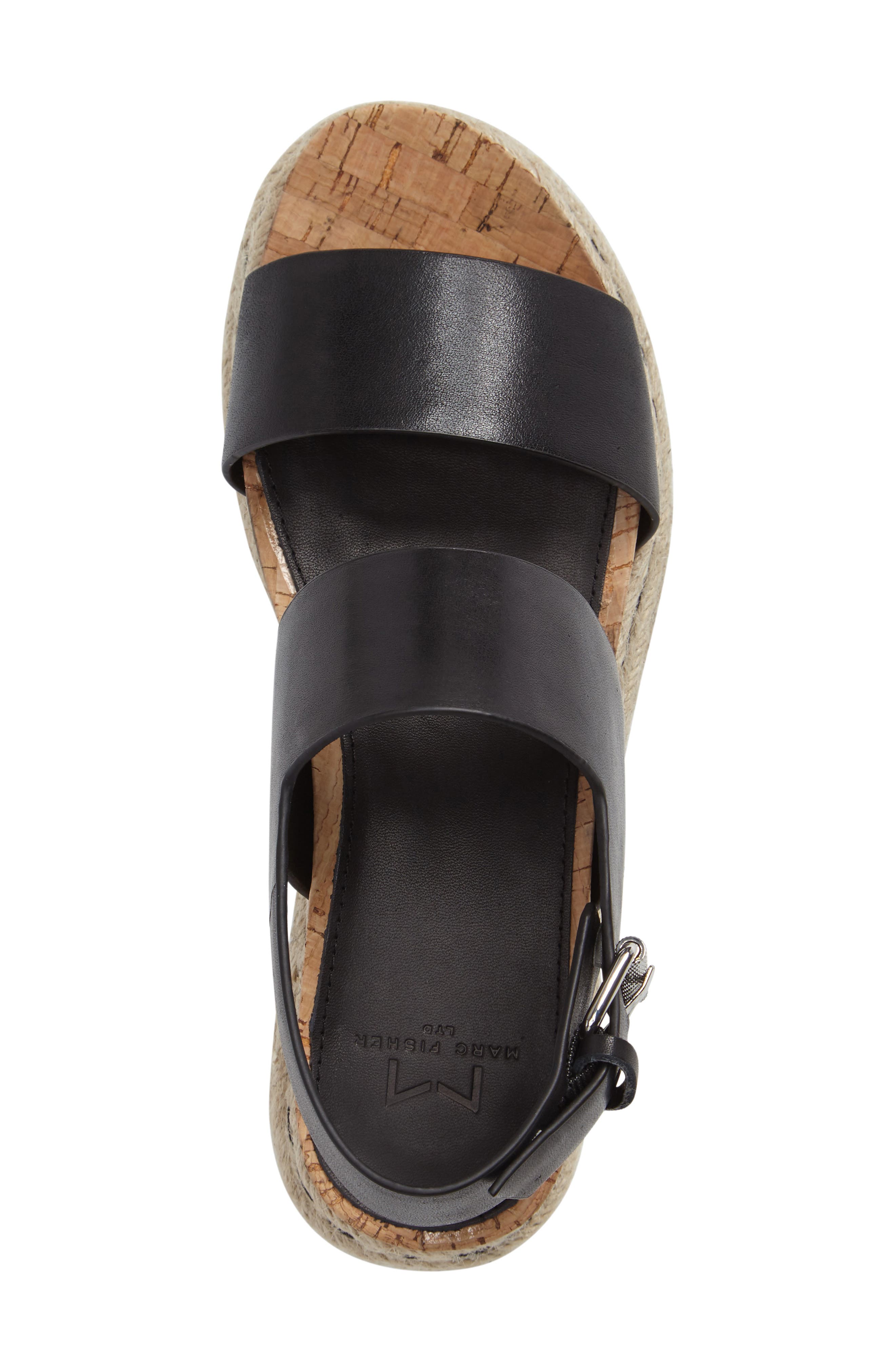 Oria Espadrille Platform Sandal, Alternate, color, BLACK LEATHER