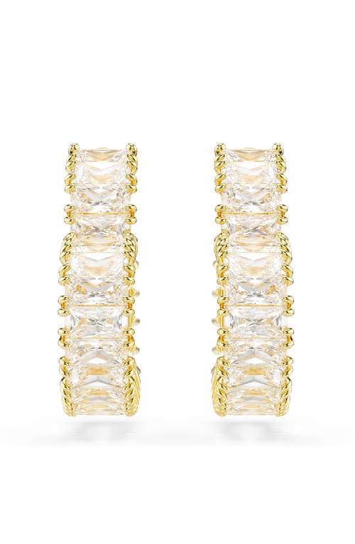 Swarovski Matrix Crystal Heart Hoop Earrings