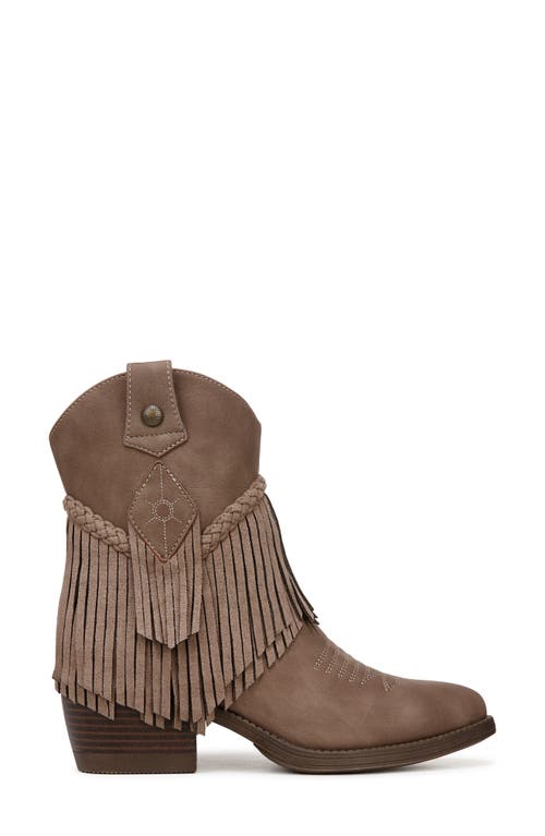 Blowfish Malibu Women's Remy Block Heel Western Short Boots In Tan Faux Nubuck