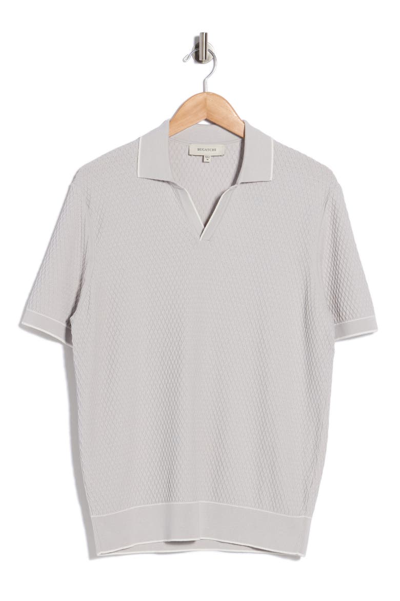 Tipped Johnny Collar Polo, Alternate, color, PLATINUM