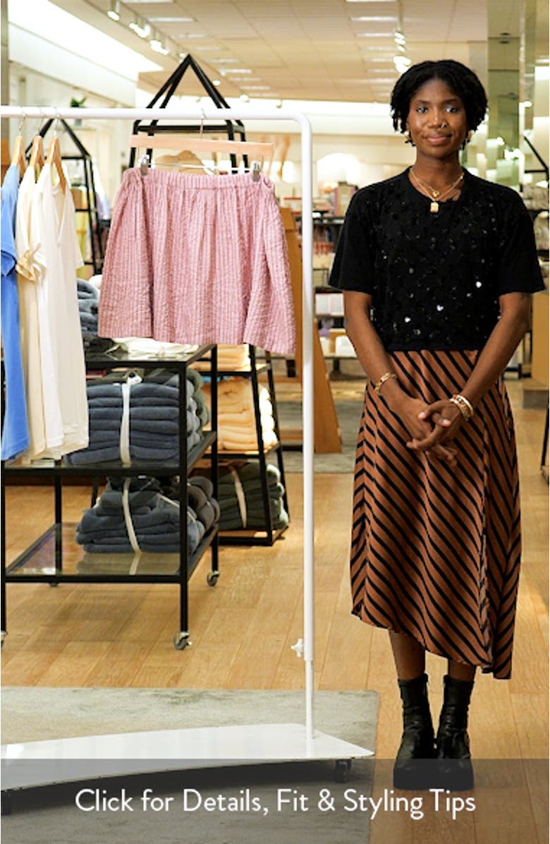 Domital Stripe Cotton A-Line Miniskirt, sales video thumbnail