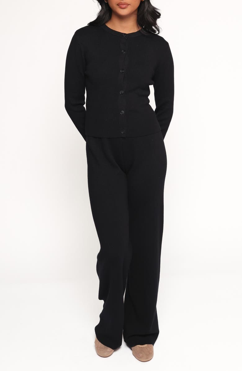 Petal & Pup Elliott Knit Cardigan & Pants Set, Main, color, Black