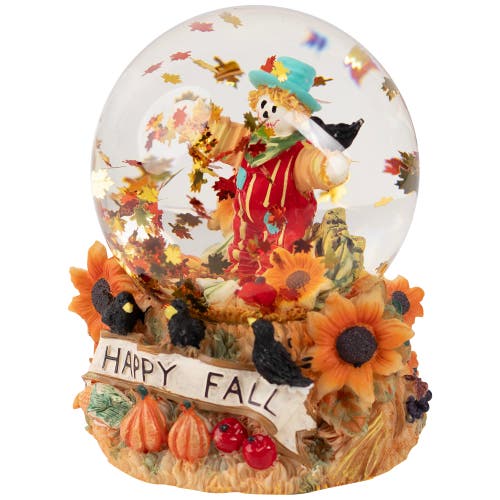 Northlight Scarecrow Happy Fall Harvest Snow Globe In Multi
