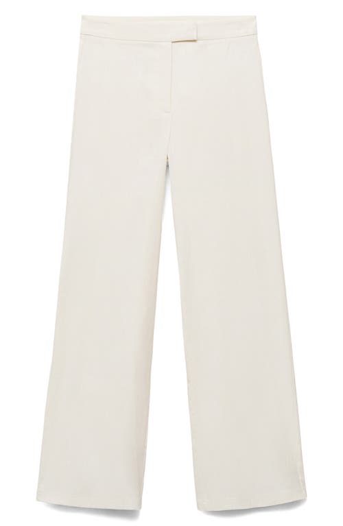 Mango Straight Mid-rise Trousers Ecru In Neutral
