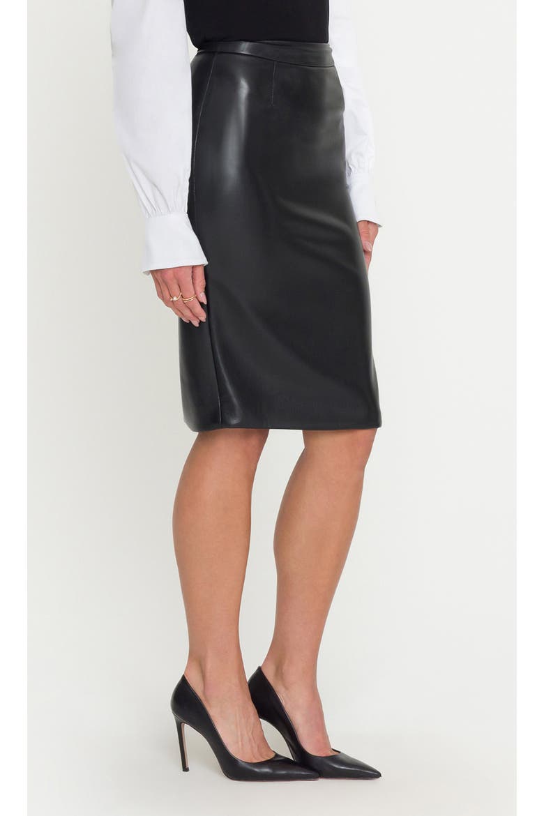 Leonardo Vegan Leather Skirt, Alternate, color, Black