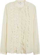 Chloé Ruffle Front Silk Georgette Shirt