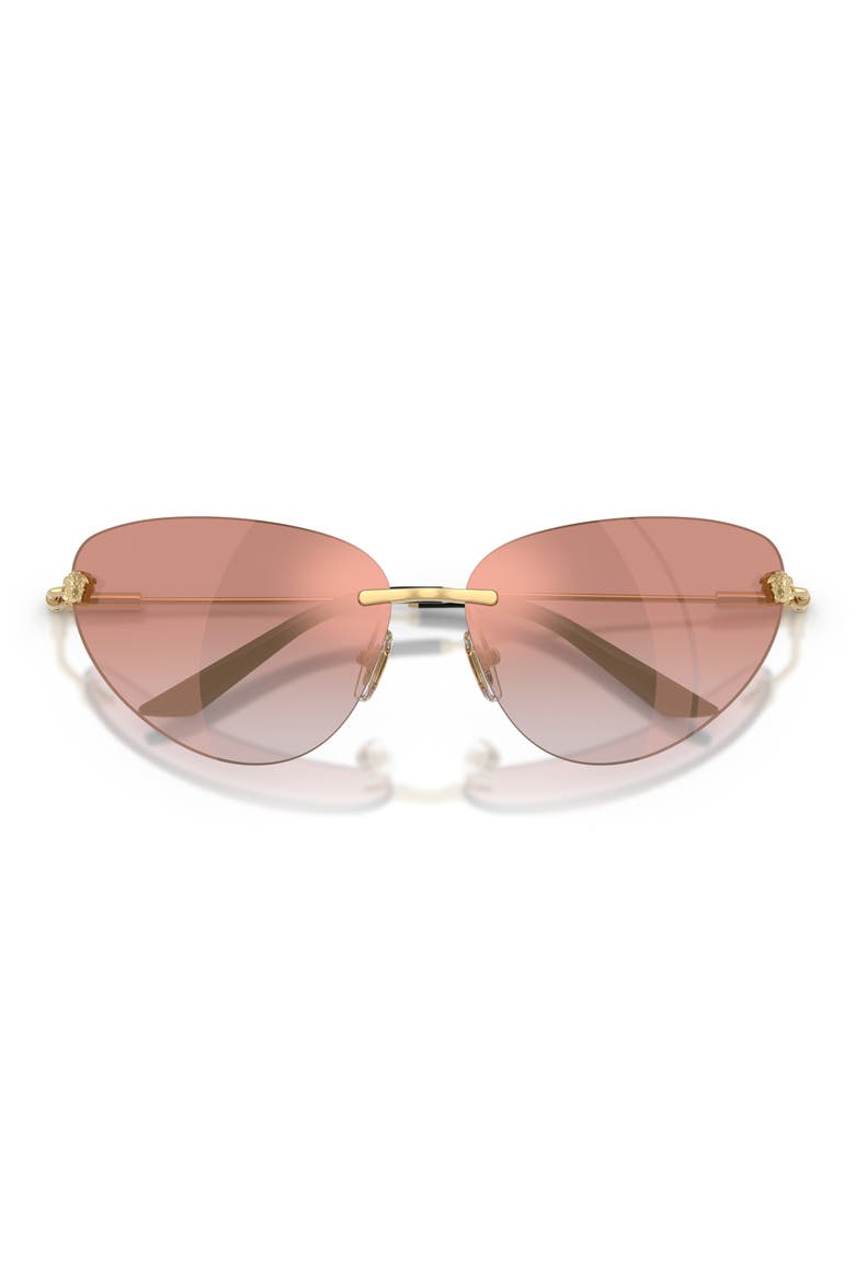 64mm Gradient Cat Eye Sunglasses, Alternate, color, GOLD / PINK MIRROR PINK