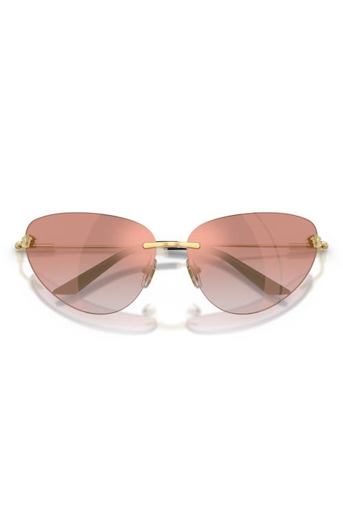 Versace 64mm Gradient Cat Eye Sunglasses In Gold/pink Mirror Pink