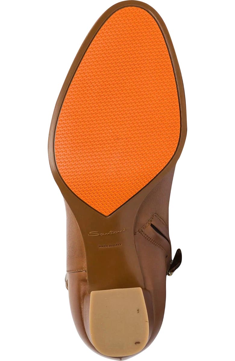 Santoni Women's Leather Mid-Heel Ankle Boot, Alternate, color, Brown