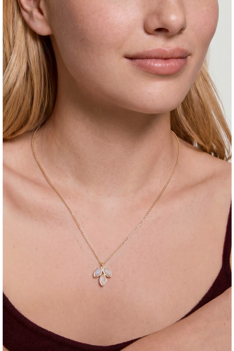 Marquise Stone Pendant Necklace, Alternate, color, WHITE/ GOLD