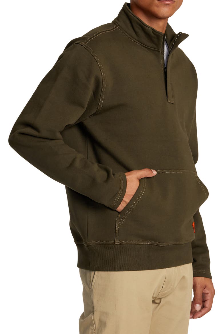 Chainmail Half Zip Cotton Pullover, Alternate, color, CHOCOLATE