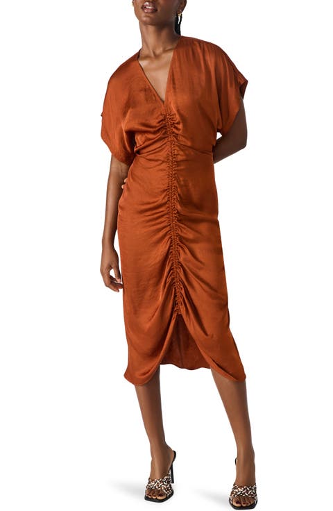 Aimee Ruched Front Midi Dress