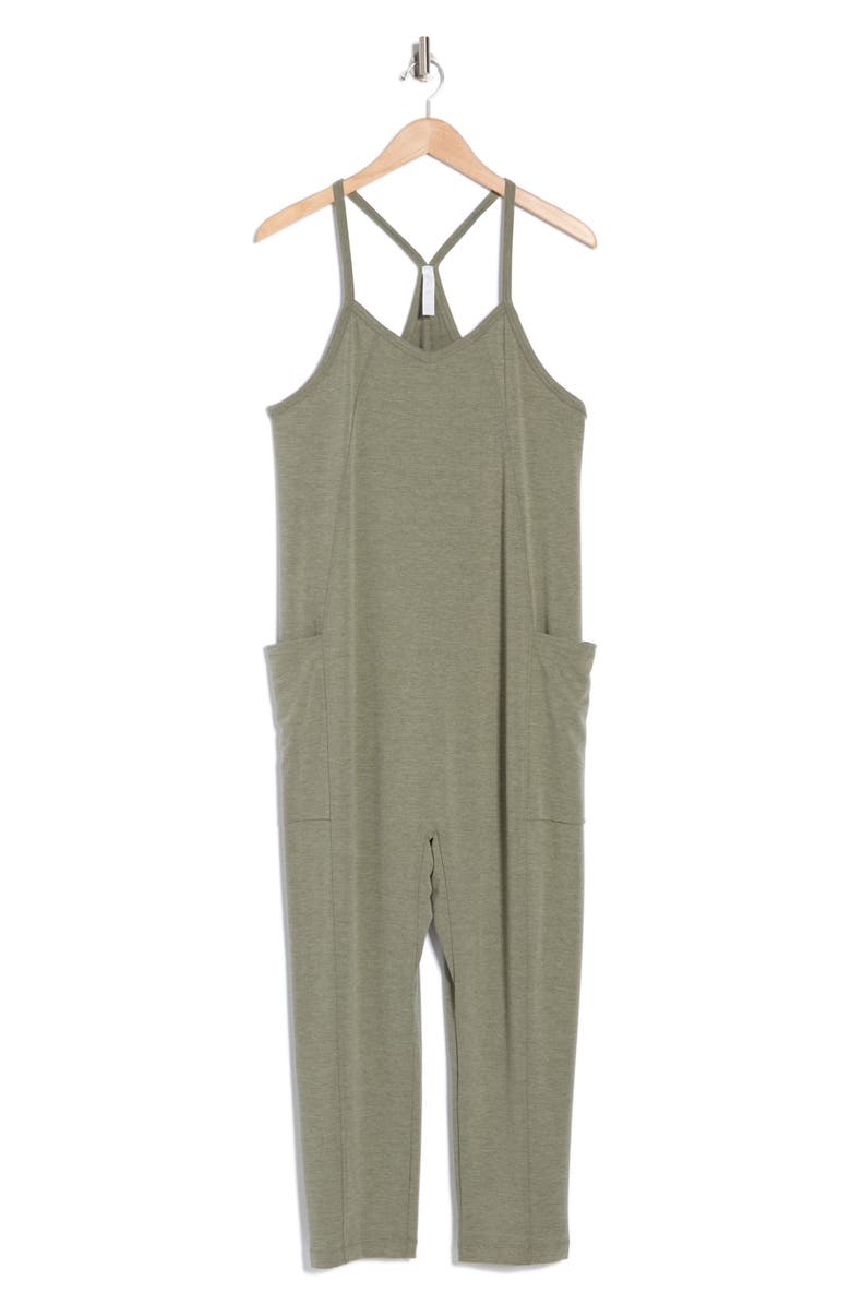 Z by Zella Change of Heart Jumpsuit, Alternate, color, Olive Night Heather