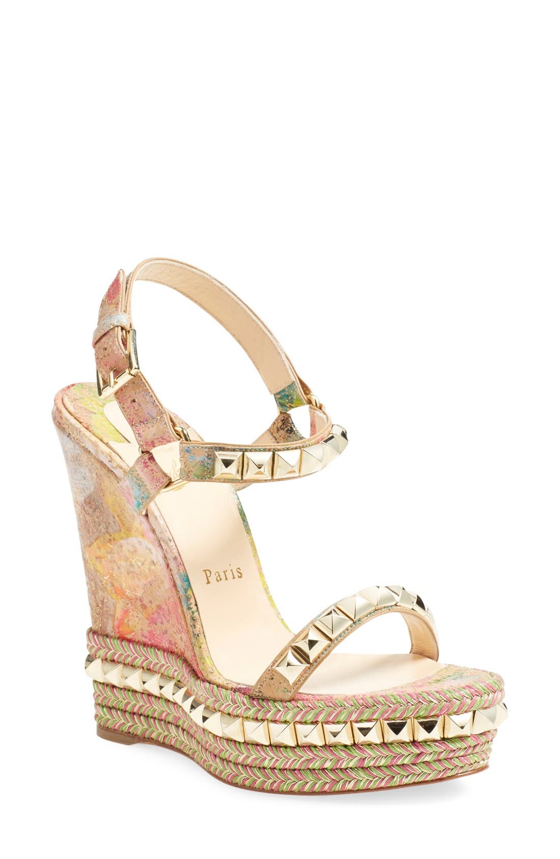Christian Louboutin 'Cataclou' Wedge Espadrille Sandal, Main, color, 