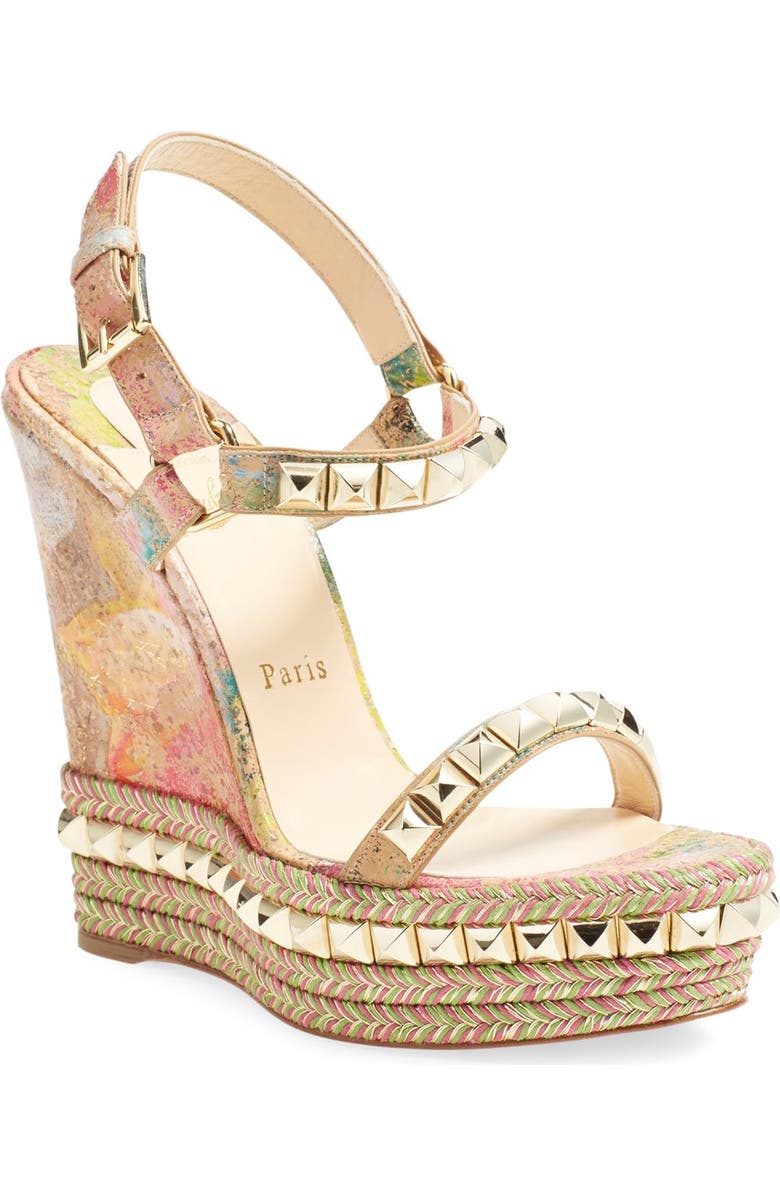 Christian Louboutin 'Cataclou' Wedge Espadrille Sandal, Main, color,