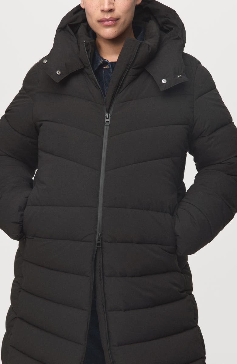 MANGO Quilted Puffer Coat, Alternate, color, Black