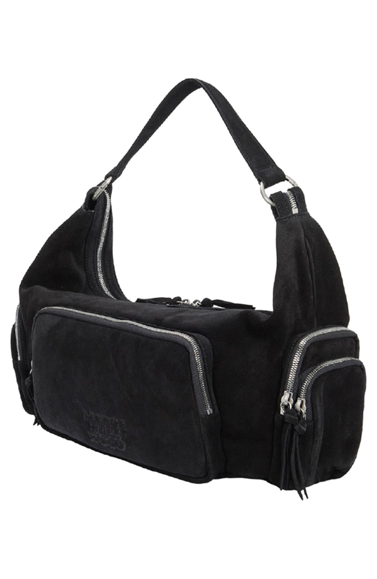 MARGESHERWOOD City Suede Hobo Bag, Alternate, color, Black Suede