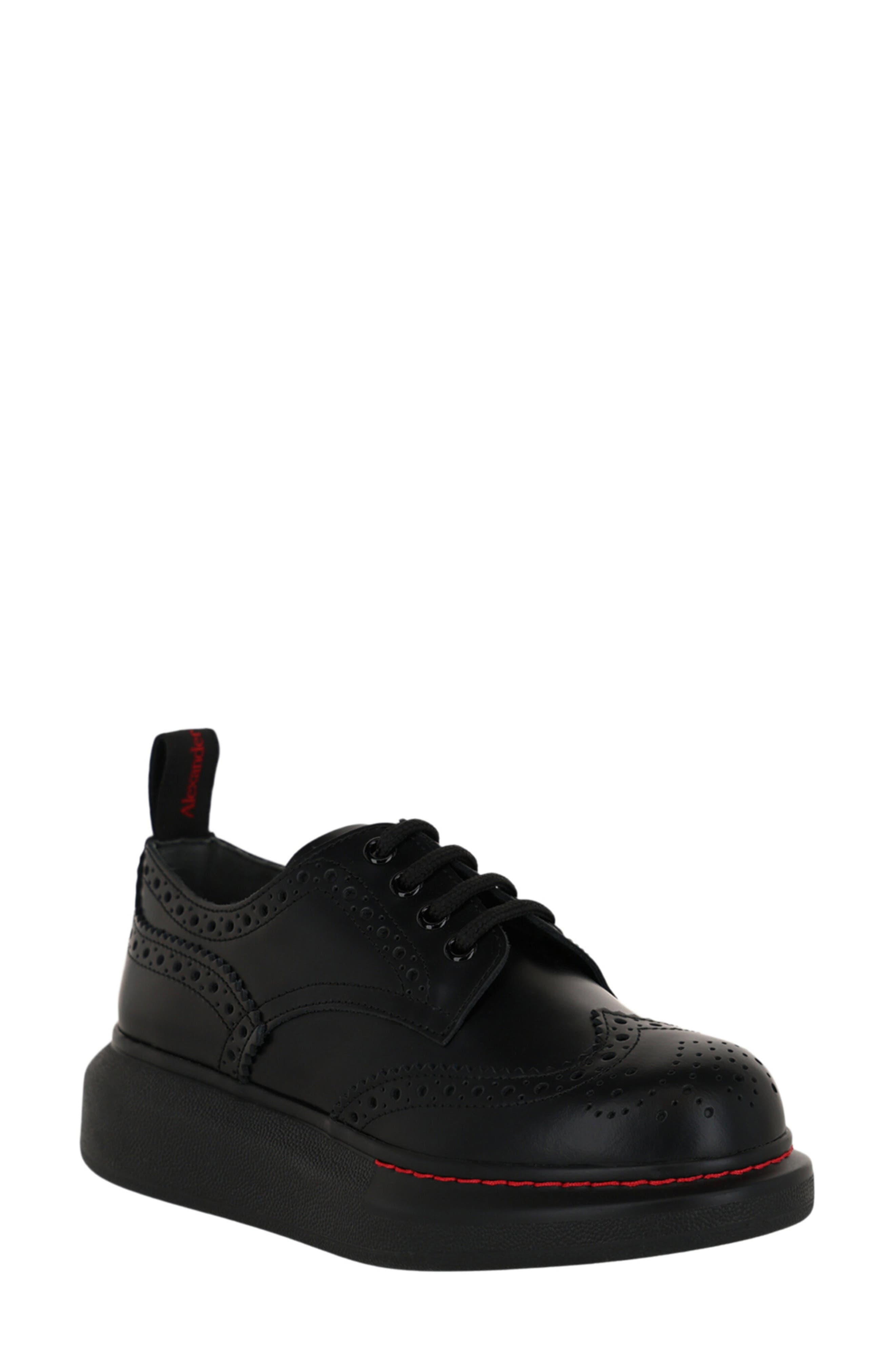 McQueen Liquid Brogue Derby, Main, color, Black