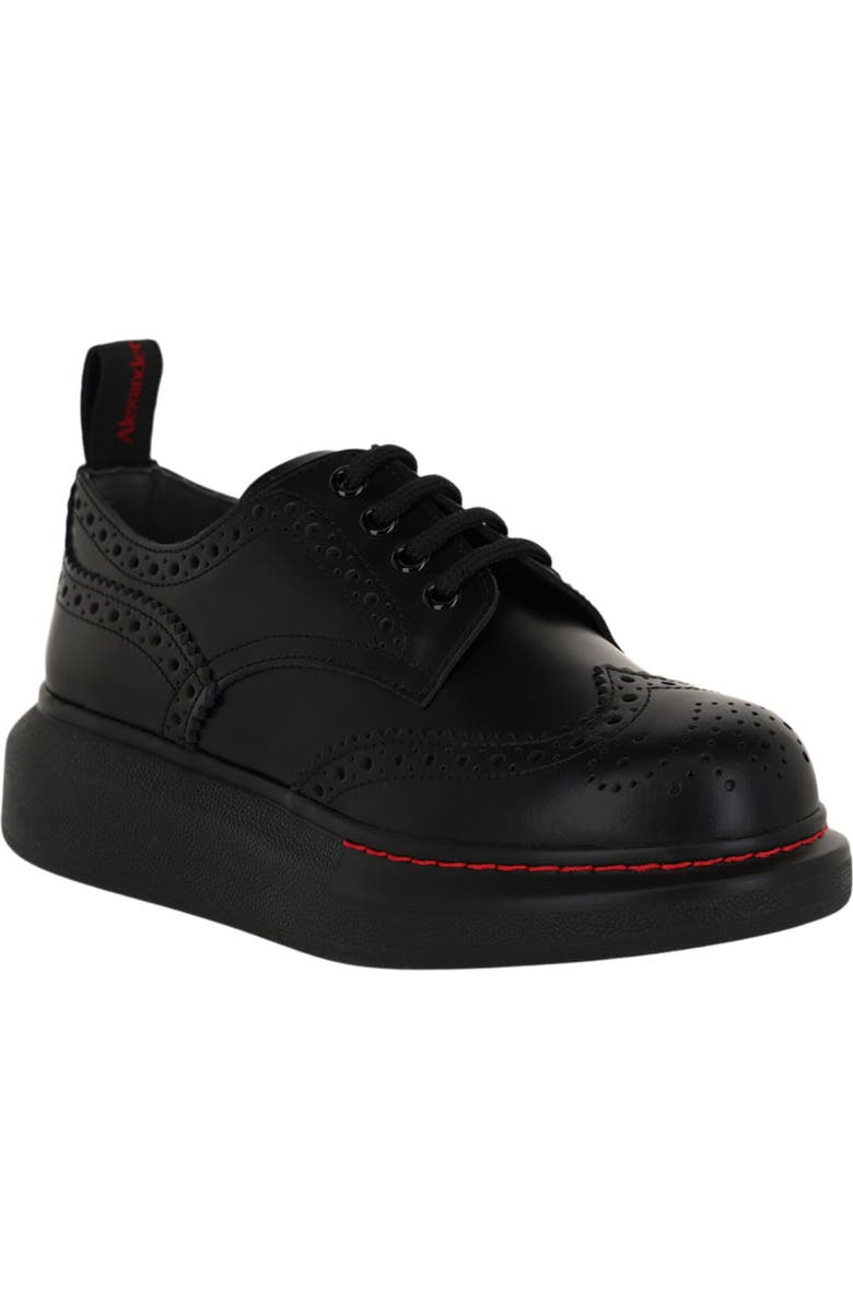 McQueen Liquid Brogue Derby, Main, color, Black