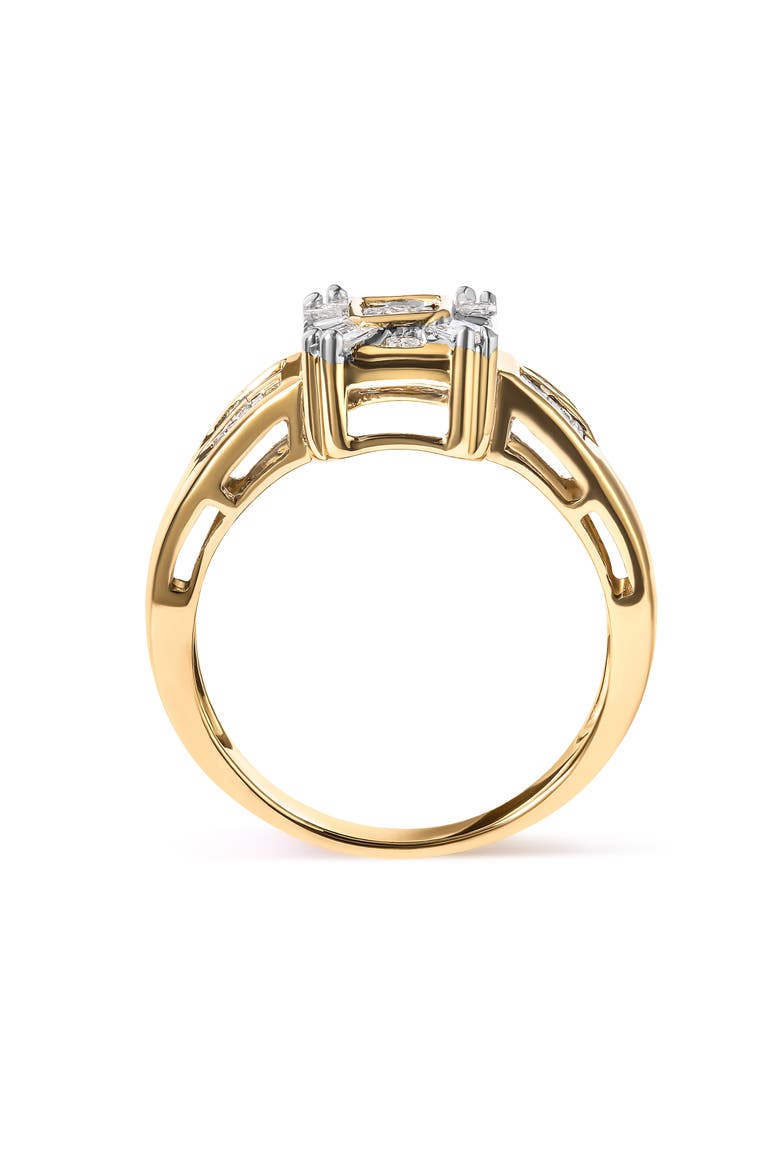 10K Yellow Gold 1/2 Cttw Diamond Composite and Halo Ring, Alternate, color, Yellow