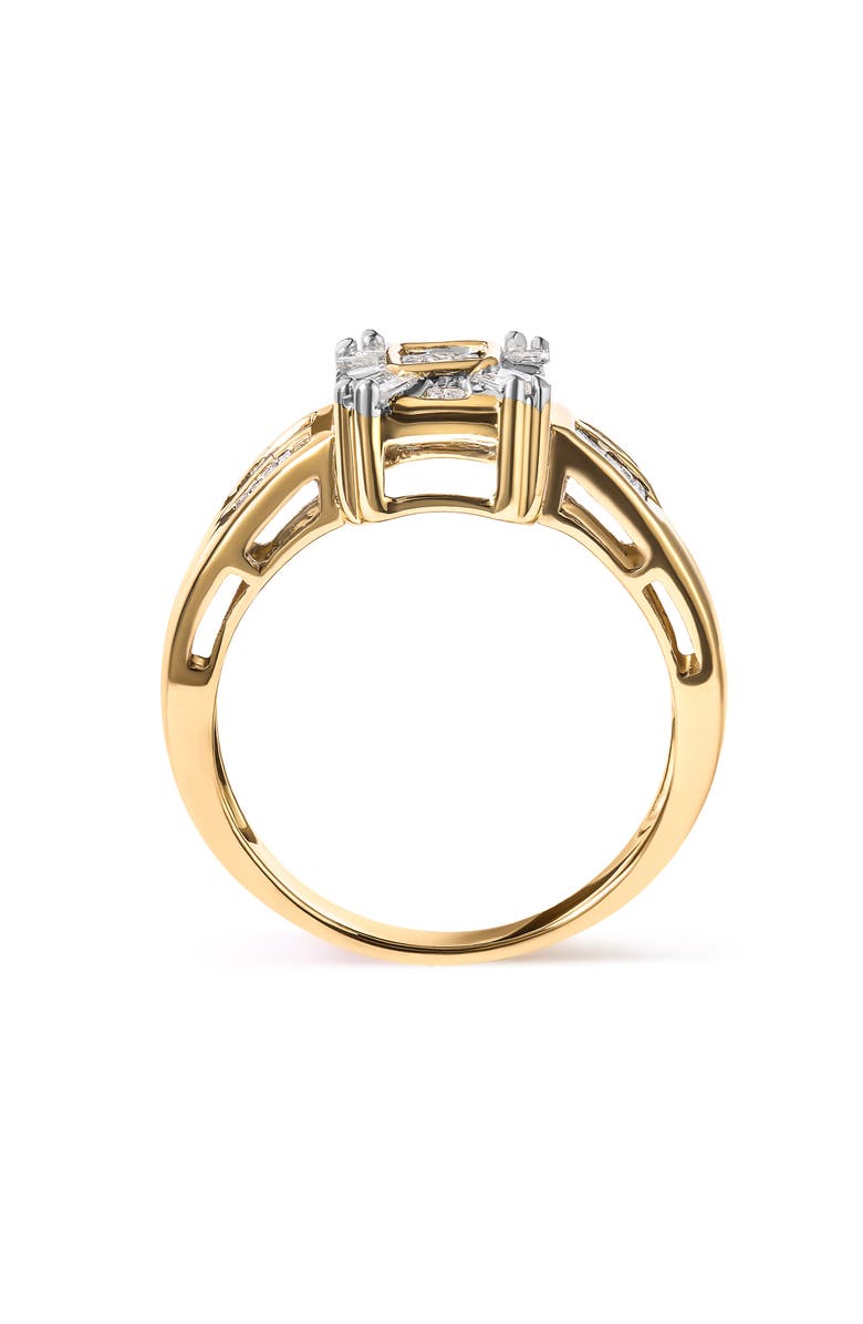 Haus of Brilliance 10K Yellow Gold 1/2 Cttw Diamond Composite and Halo Ring, Alternate, color, Yellow