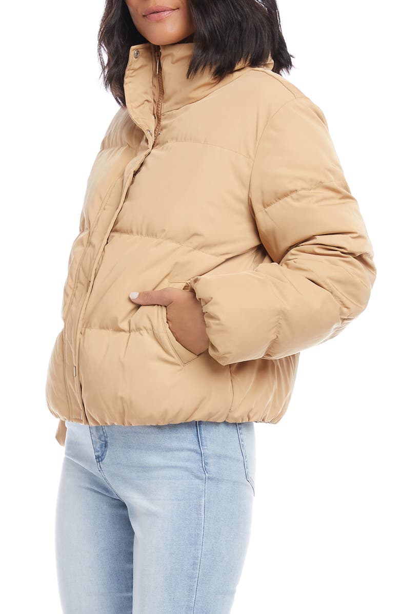 Karen Kane Down Puffer Jacket, Alternate, color, Camel