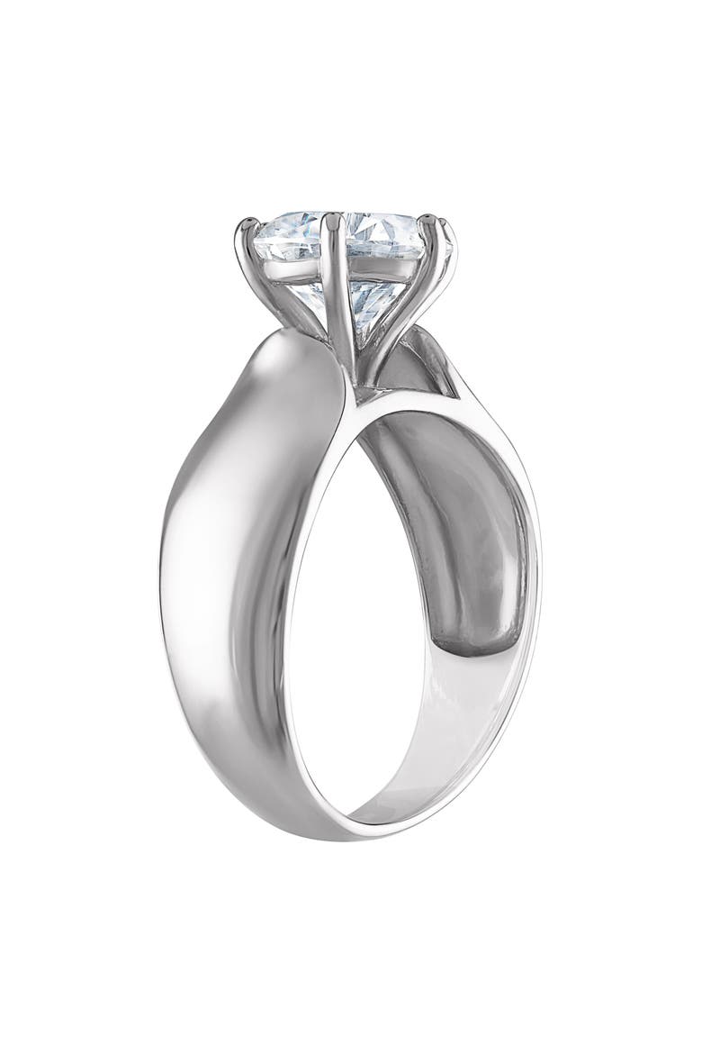 Sterling Silver Lab Created Moissanite Ring, Alternate, color, WHITE