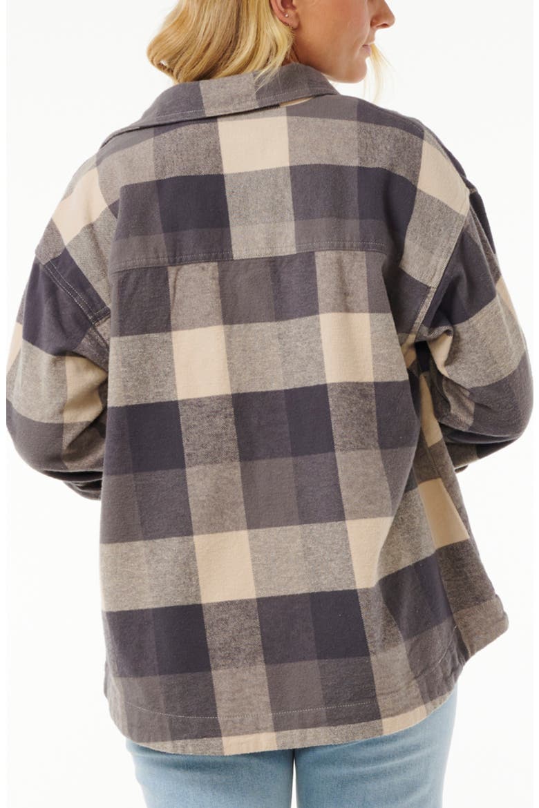 La Isla Plaid Flannel Button-Up Shirt, Alternate, color, WASHED BLACK