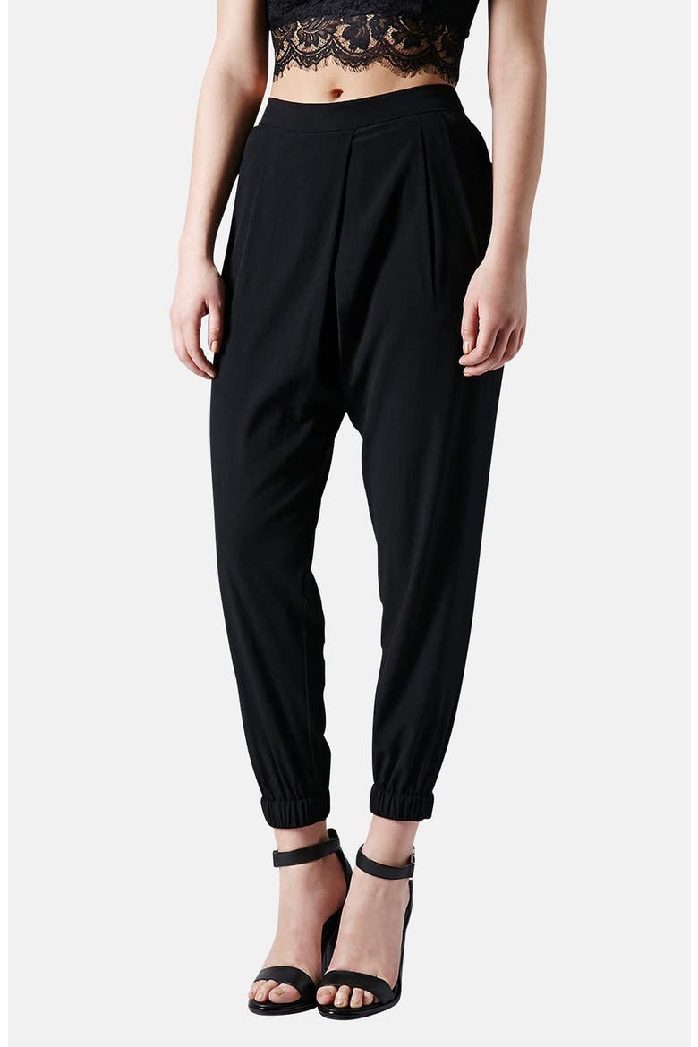 Wrap Detail Track Pants, Alternate, color, BLACK