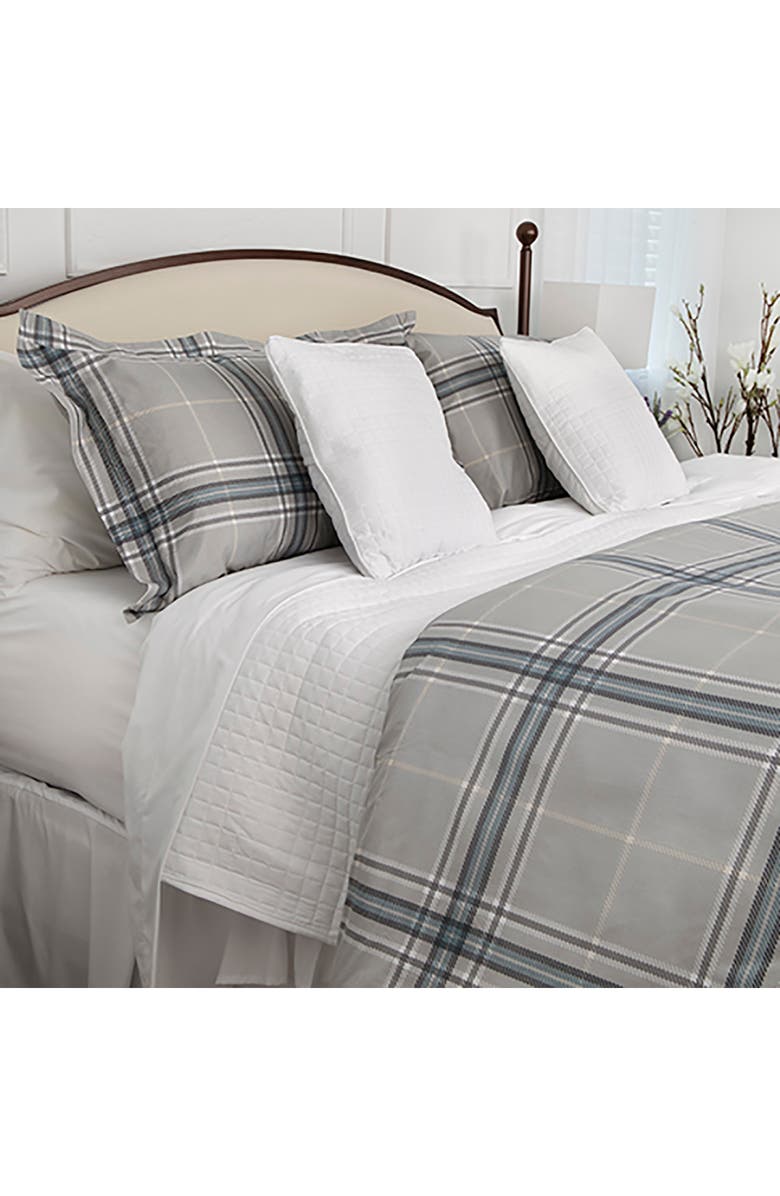 SOUTHSHORE FINE LINENS Vilano Plaid Duvet Cover Set, Alternate, color, Gray