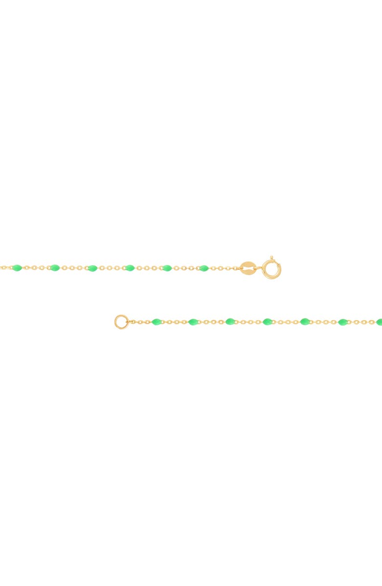 Frankie & Zoe 2.5mm Green Enamel Station Necklace, Alternate, color, Yellow Gold
