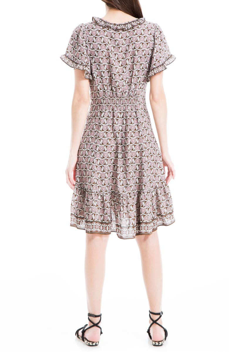MAX STUDIO Ruffle Trim Flutter Sleeve Dress, Alternate, color, 